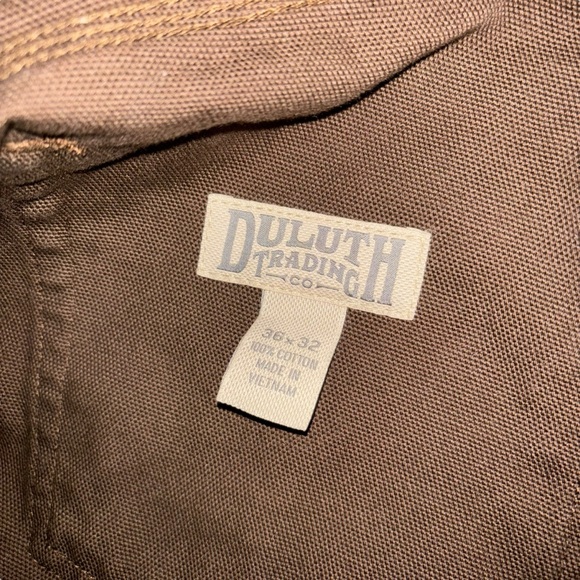 Duluth Trading Co Chocolate Brown Workwear Jeans Pants Men’s 36X32 100% Cotton - Picture 4 of 5